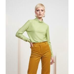 Rare Alfred Shaheen Vintage Metallic Turtleneck Top • Size 12 •  Mid‑Century